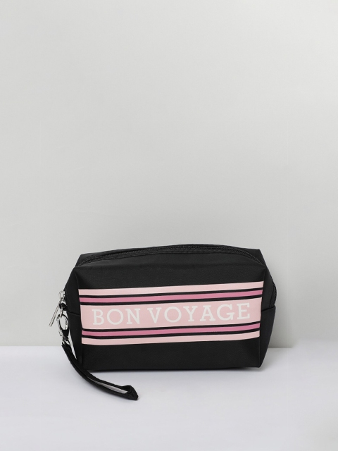 

max Women Black Typography Printed Pouch