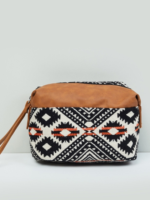 

max Brown & Black Printed Makeup Pouch