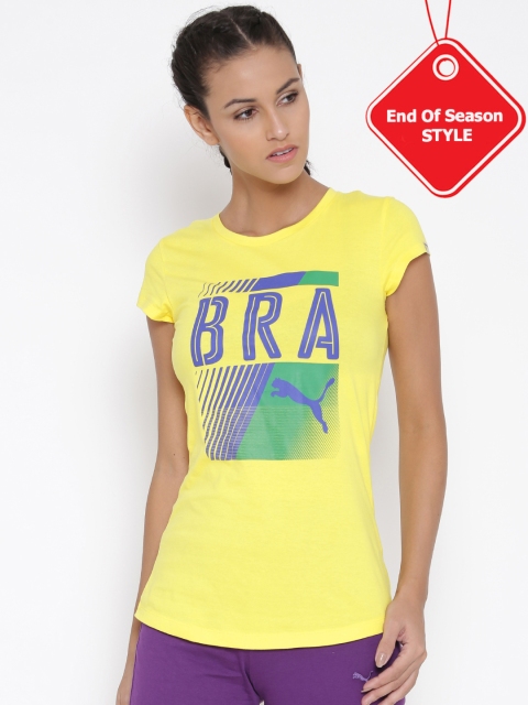 

PUMA Yellow Printed DryCELL Olympic Fan T-shirt