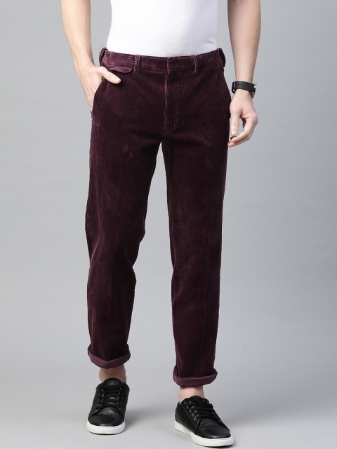 

Marks & Spencer Men Purple Stain Resistant Trousers