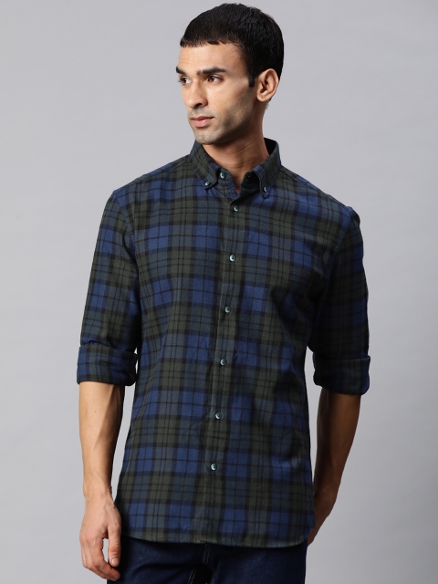 

Marks & Spencer Men Green Tartan Checks Opaque Checked Casual Shirt