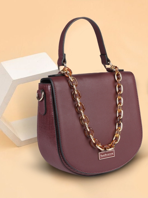 

Van Heusen Burgundy PU Half Moon Sling Bag