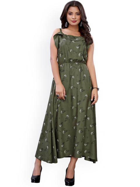 

Viva N Diva Women Green Geometric Embellished Thread Work Anarkali Kurta