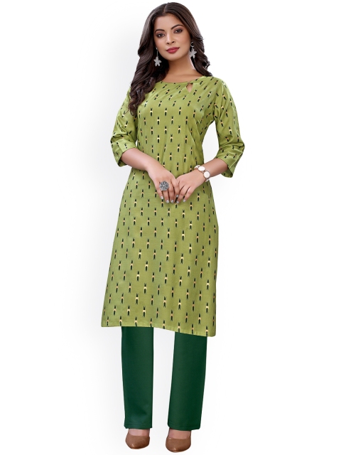 

Viva N Diva Women Green Regular Kurta with Trousers