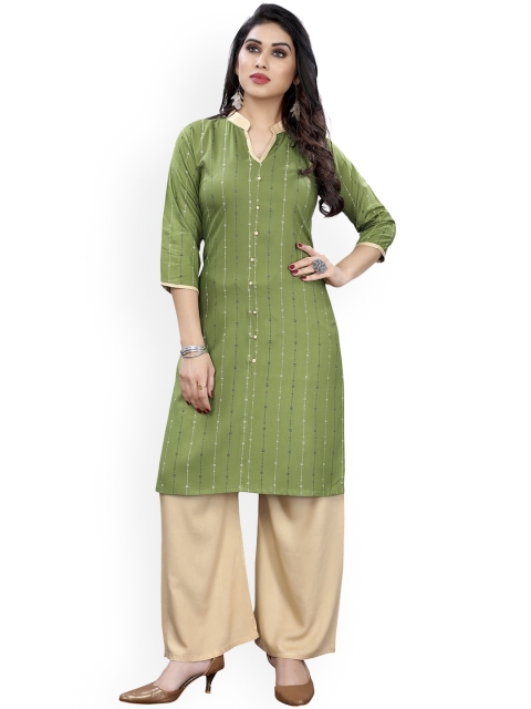 

Viva N Diva Women Green Printed Regular Kurti with Patiala