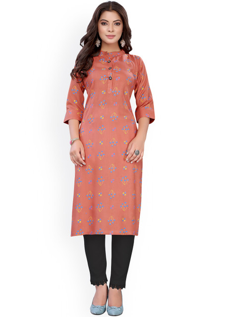 

Viva N Diva Women Peach-Coloured Paisley Kurta