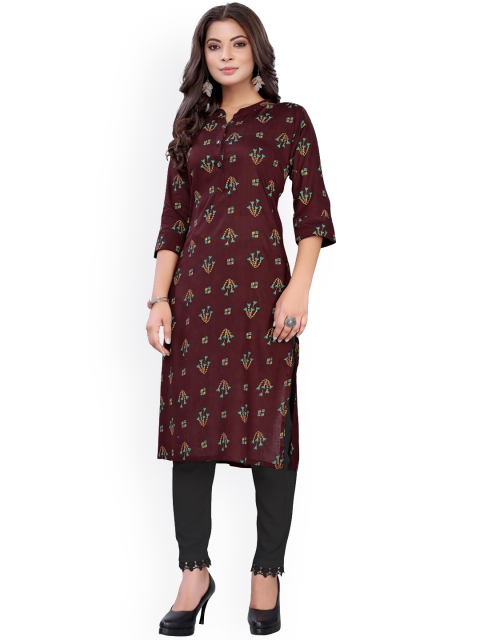 

Viva N Diva Women Maroon Geometric Printed Kurta