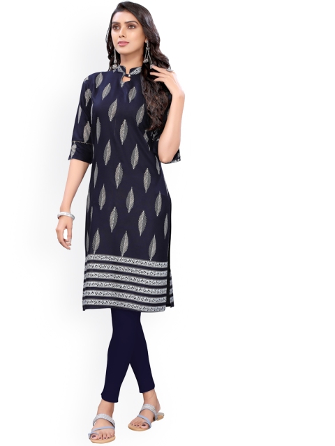 

Viva N Diva Women Navy Blue Ethnic Motifs Kurta
