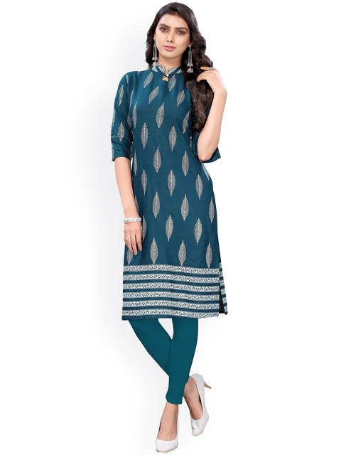 

Viva N Diva Women Teal Ethnic Motifs Thread Work Kurta