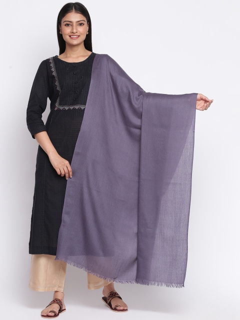 

Fabindia Women Mauve Solid Woven Design Shawl