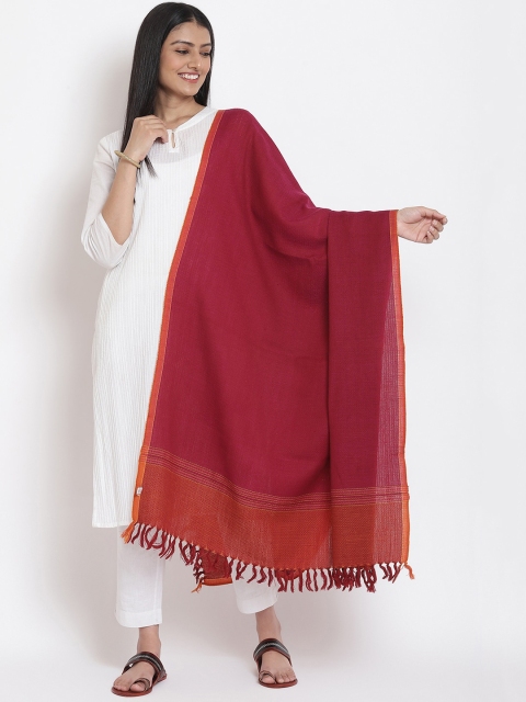 

Fabindia Women Magenta Red Woollen Shawl