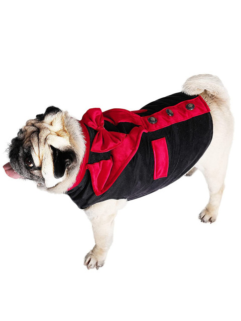 

Dchica Paws Black & Red Self Design Dog Tuxedo Jacket