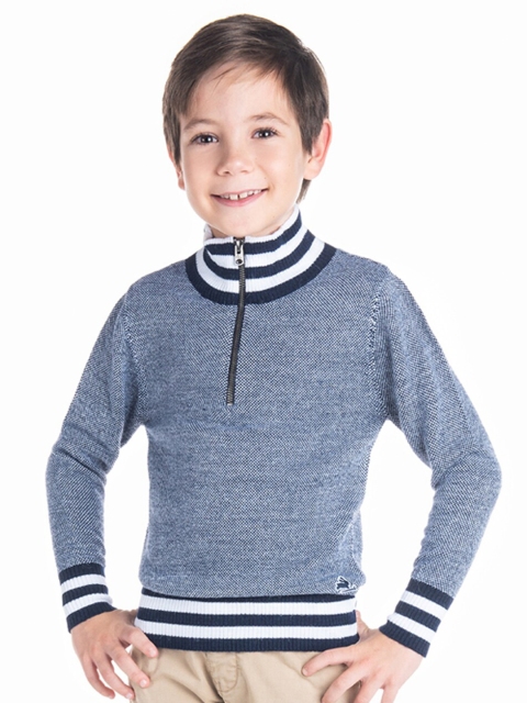 

Cherry Crumble Boys Grey & White Striped Pullover