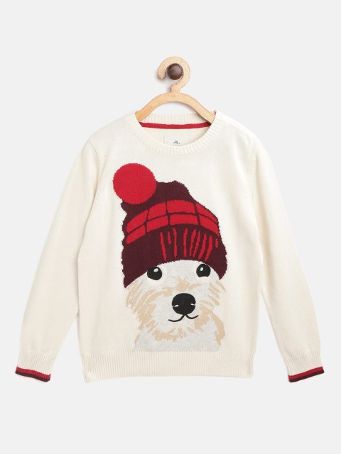 

Cherry Crumble Unisex Kids Cream Self Design Sweater