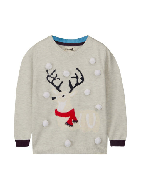 

Cherry Crumble Unisex Kids Grey & White Embroidered Pullover