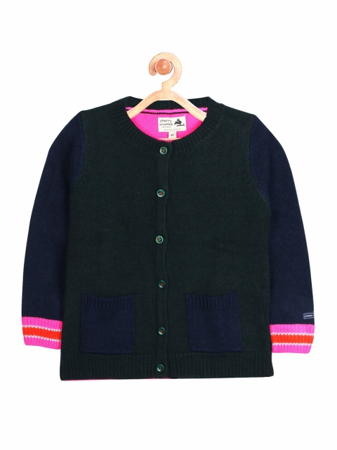 

Cherry Crumble Girls Black & Blue Cardigan Sweater