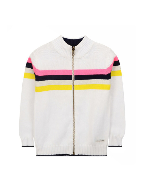 

Cherry Crumble Kids White & Pink Colourblocked Front-Open