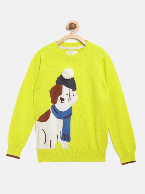 

Cherry Crumble Unisex Kids Yellow & White Printed Pullover