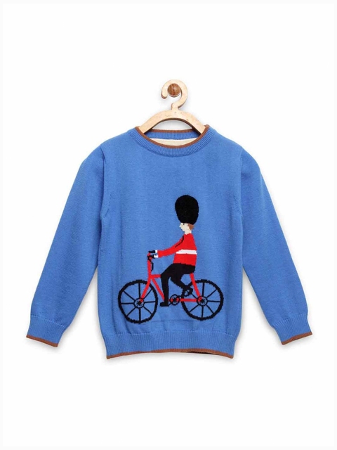 

Cherry Crumble Kids Blue & Red Self-Design Pullover