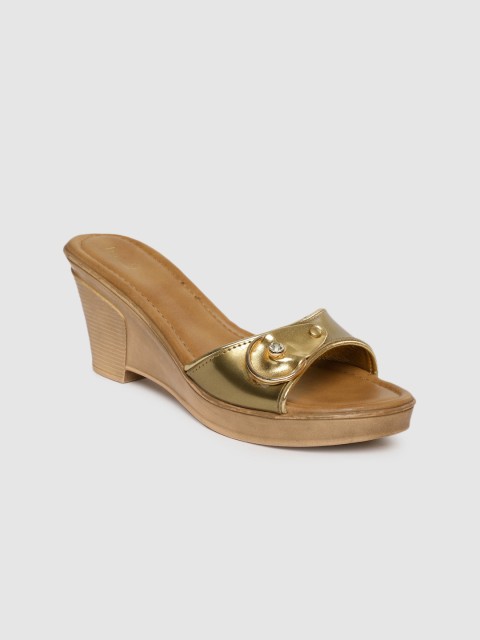 

Inc 5 Women Gold-Toned Solid Sandals