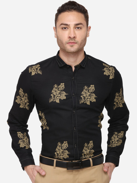 

JB STUDIO Men Black Slim Fit Floral Opaque Printed Formal Shirt