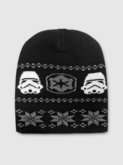 

Free Authority Men Black & Grey Star Wars Self Design Beanie