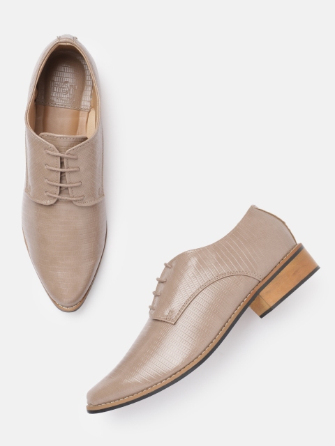 

her by invictus Women Taupe Reptile Textured Derbys