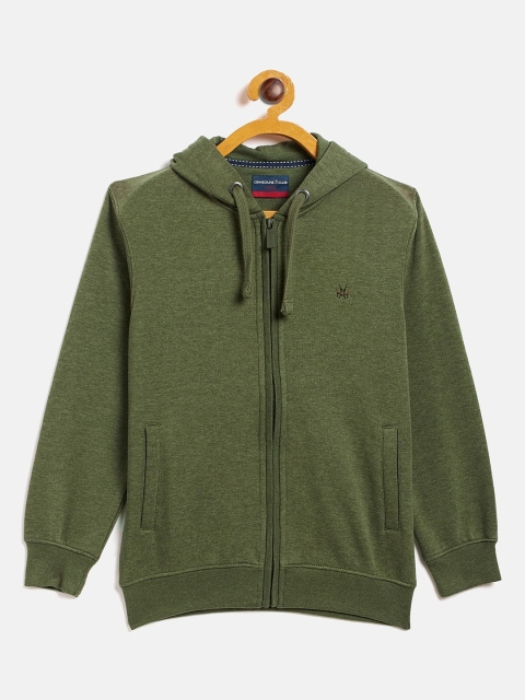 

Crimsoune Club Boys Olive Green Hooded Sweatshirt