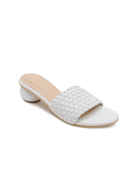 

Sole To Soul Women White Woven Design Block Heels