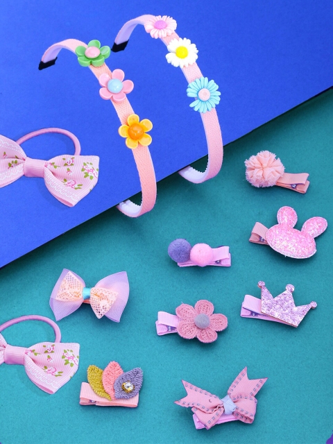 

Yellow Chimes Kids Girls Pack Of 12 Multicolor Hair Accessories, Multi