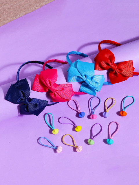 

Yellow Chimes Girls Set Of 14 Multicoloured Hair Accessory Set, Multi