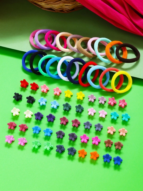 

Yellow Chimes Set-50 Women Pink & Green Hair Accessory Set