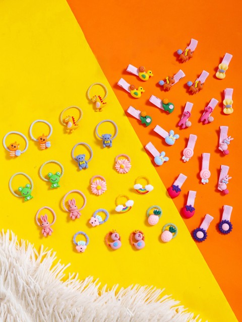 

Yellow Chimes Girls Set Of 40 Multicoloured Embellished Hair Accessory Set, Multi