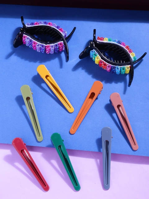 

Yellow Chimes Women Multicolored Hair Accessory Set, Multi