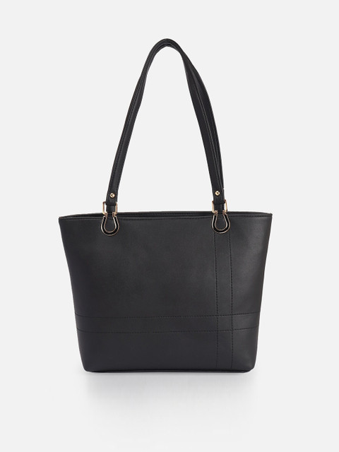 

ATHLISIS Black PU Oversized Structured Handheld Bag