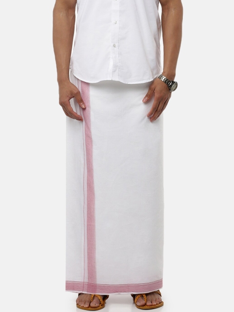 

RAMRAJ COTTON Men White Solid Pure Cotton Dhoti