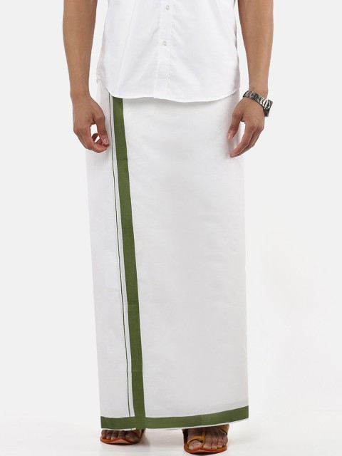 

RAMRAJ COTTON Men White Solid Pure Cotton Dhoti