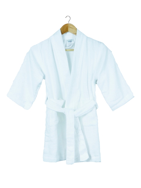 

Trident Unisex Kids White Solid Bath Robe