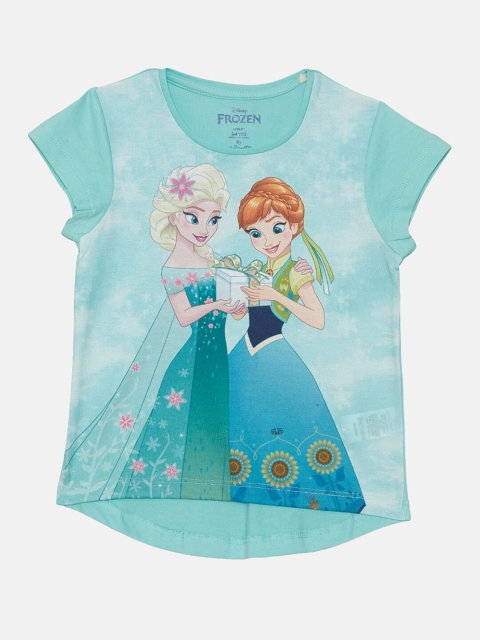 

Kids Ville Girls Blue Frozen Printed T-shirt
