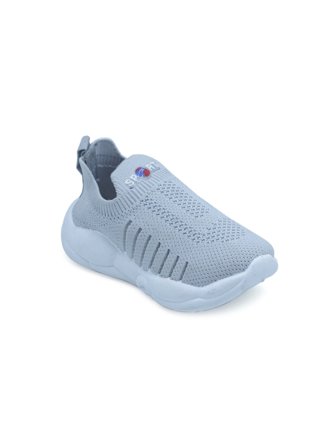 

FEETWELL SHOES Unisex Kids Blue Woven Design Slip-On Sneakers