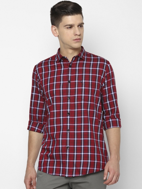 

Allen Solly Men Maroon Slim Fit Tartan Checks Opaque Checked Casual Shirt