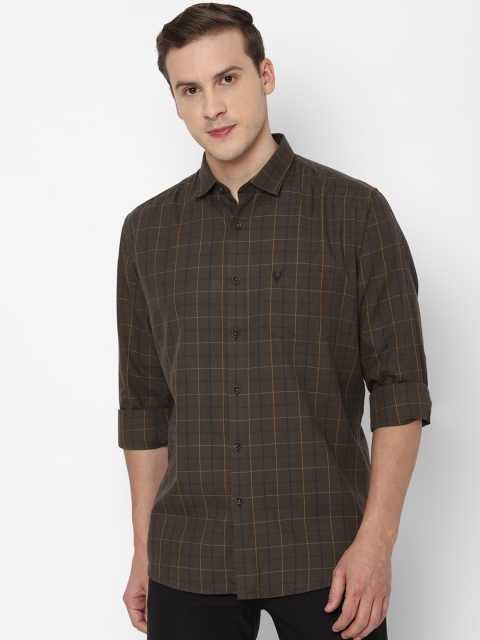 

Allen Solly Men Brown & Orange Tartan Checked Slim Fit Casual Shirt