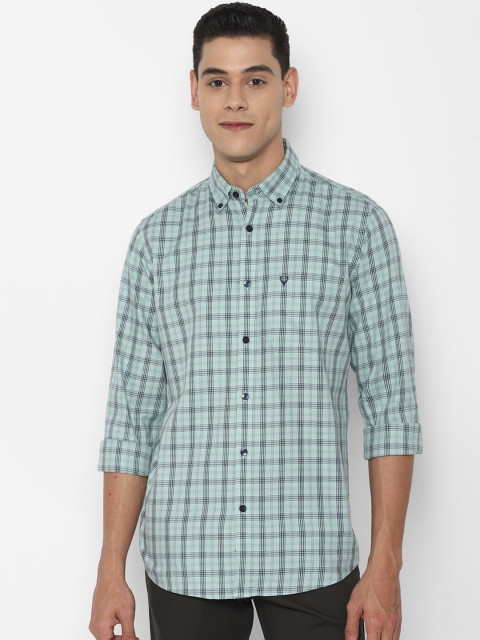 

Allen Solly Men Blue Pure Cotton Slim Fit Opaque Checked Casual Shirt