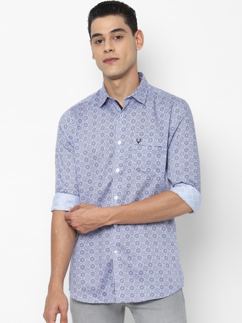 

Allen Solly Men Blue & Pink Geometric Printed Slim Fit Casual Shirt