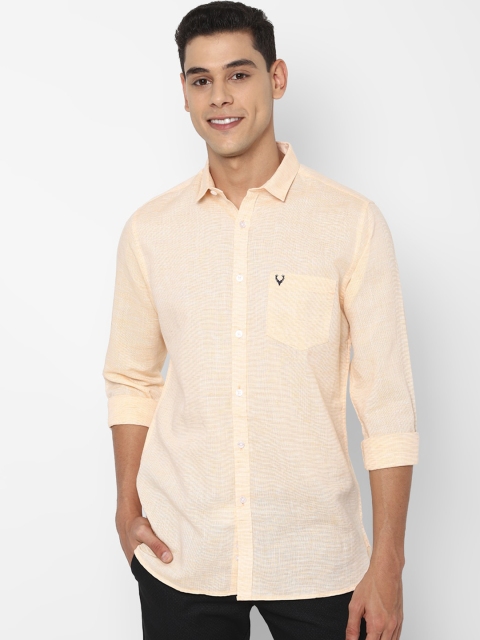 

Allen Solly Men Orange Slim Fit Opaque Cotton Linen Shirt