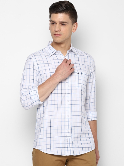 

Allen Solly Men White & Blue Slim Fit Opaque Checked Casual Shirt
