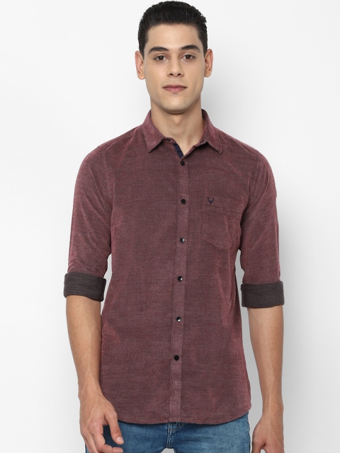 

Allen Solly Men Maroon Slim Fit Self Design Casual Shirt