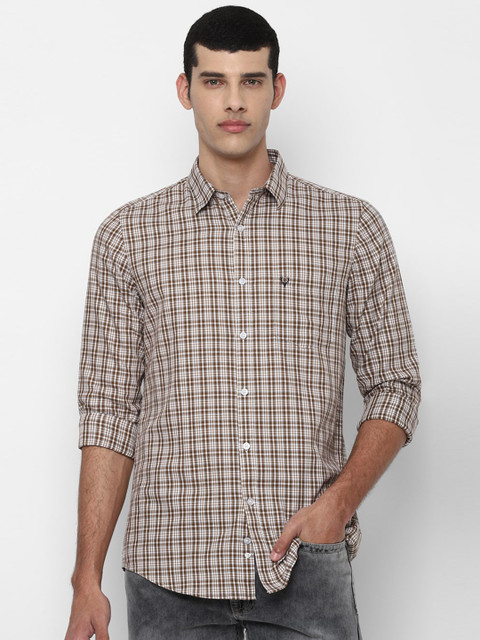 

Allen Solly Men Brown Slim Fit Opaque Checked Casual Shirt