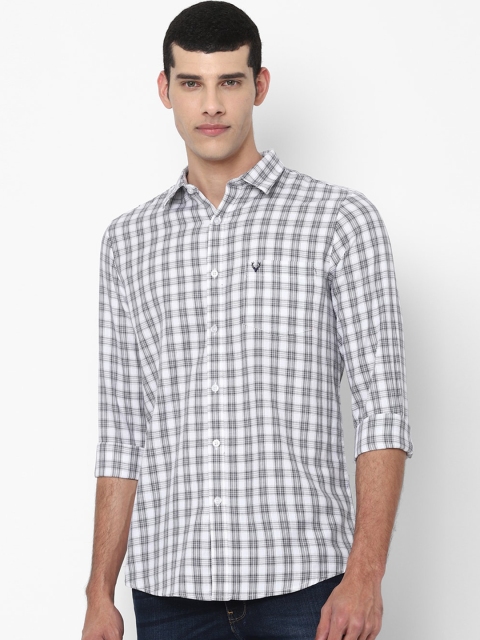 

Allen Solly Men Grey Slim Fit Opaque Checked Casual Shirt