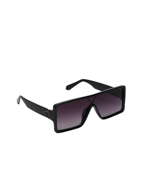

CELEBRITY SUNGLASSES Unisex Purple Lens & Black Rectangle Sunglasses with UV Protected Lens